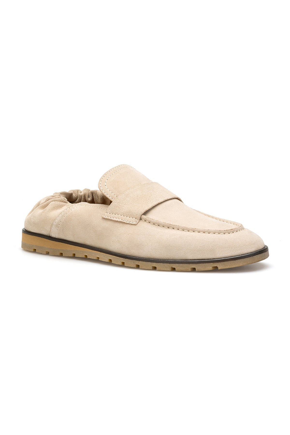 Brimarts Mocassino Uomo 315308B018E – Colore Beige – Pelle Scamosciata – Taglia 42 – Suola Piatta – Chiusura Slip-on